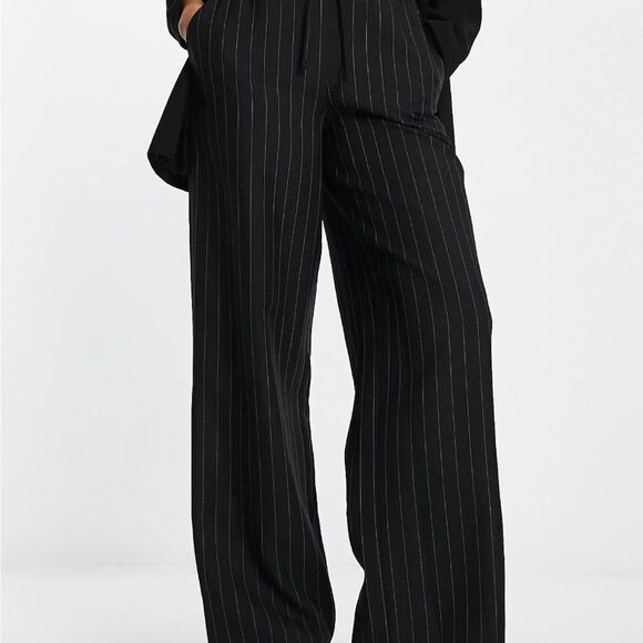 ASOS Design Pull On Pants in Black Stripe US 14 NWT IN PACKAGING - Picture 2 of 7